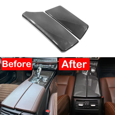 Carbon Fiber Center Console Armrest Box Panel Cover Fits 2010-2016 BMW F10 F11