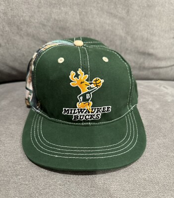 Milwaukee Bucks NBA Basketball Green Cap With Bucks Deer Logo And No 8 Marques J