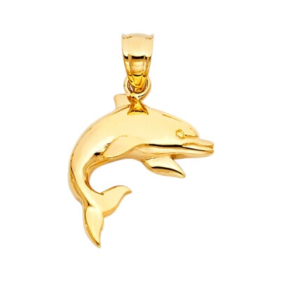 14k Gelbgold Delfin Anhänger