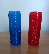 2 verres rouge et bleu UEFA Euro 2016 France. Mc Do. Mc Donald's. 16 cm