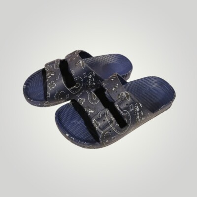 Freedom Moses Kids Slides Size Speckled Blue Vegan