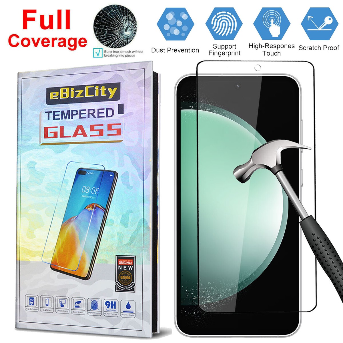 For Samsung Galaxy S23 FE 5G S22 Ultra S21 Plus Tempered Glass Screen  Protector