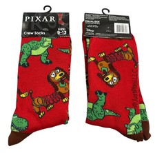 Toy Story Socks - 2 PAIRS     Size 6-12 - Fast Shipping PIXAR Rex  Slinky Dog