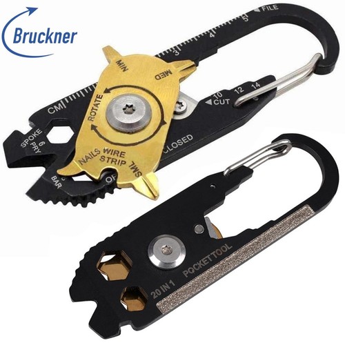 2er-Set Multitool Schlüsselanhänger - 20-in-1 Mit Bohrer, Schraubendreher & Flaschenöffner