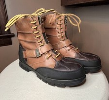 VINTAGE Polo Ralph Lauren Buckle Men s Boot 11D Unique Lace Zip EUC Leather