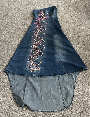 Vintage Denim Jean Strapless Sequin Dress Womens Retro 90s Y2K Sz 12W | eBay