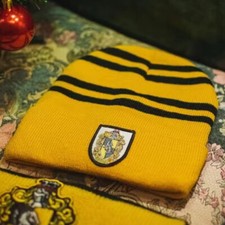 Harry Potter Beanie Hat Scarf Gryffindor Slytherin Ravenclaw Hufflepuff Cap