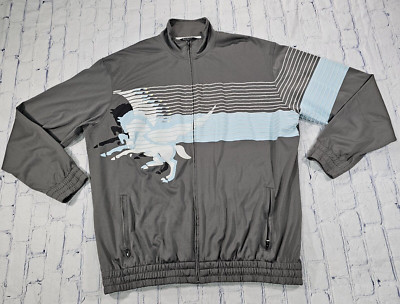 Sean John MENS 2XL XXL Track Soccer Jacket Gray Full Zip Y2K Hip Hop Skater Rap