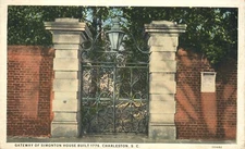 Charleston South Carolina Gateway Simonton House Legare Street 1927 Postcard