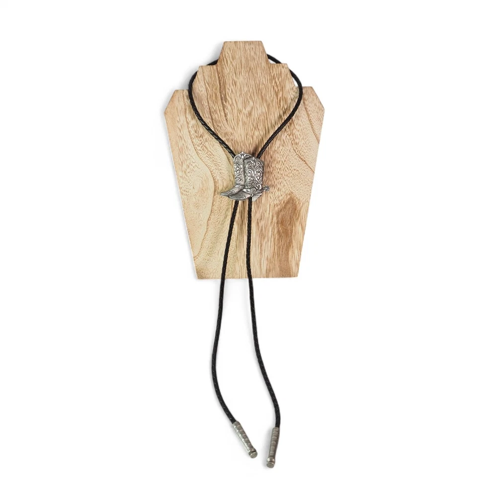 EGE 复古 9'92 Pewter 西部牛仔靴 Bolo 领带 — 第 3/4 张图片