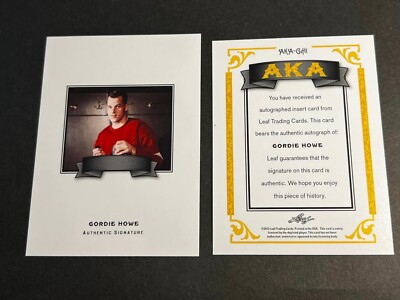 2012 Leaf BLANK BACK PROOF MISSING AUTO/FOIL & # AKA Gordie Howe Red Wings