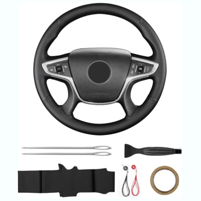 For Buick 2011 GL8 Steering Wheel Cover Hand-Stitching Leather Wrap