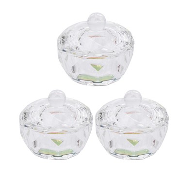  3 Pcs Geschirrhalter Nail Art Kristallbecher Nagelkunst-Kristallglasbecher