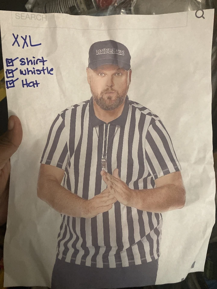 Kit Disfraz Árbitro Hombre Adulto Talla Grande Plus XXL Foto 3 de 3