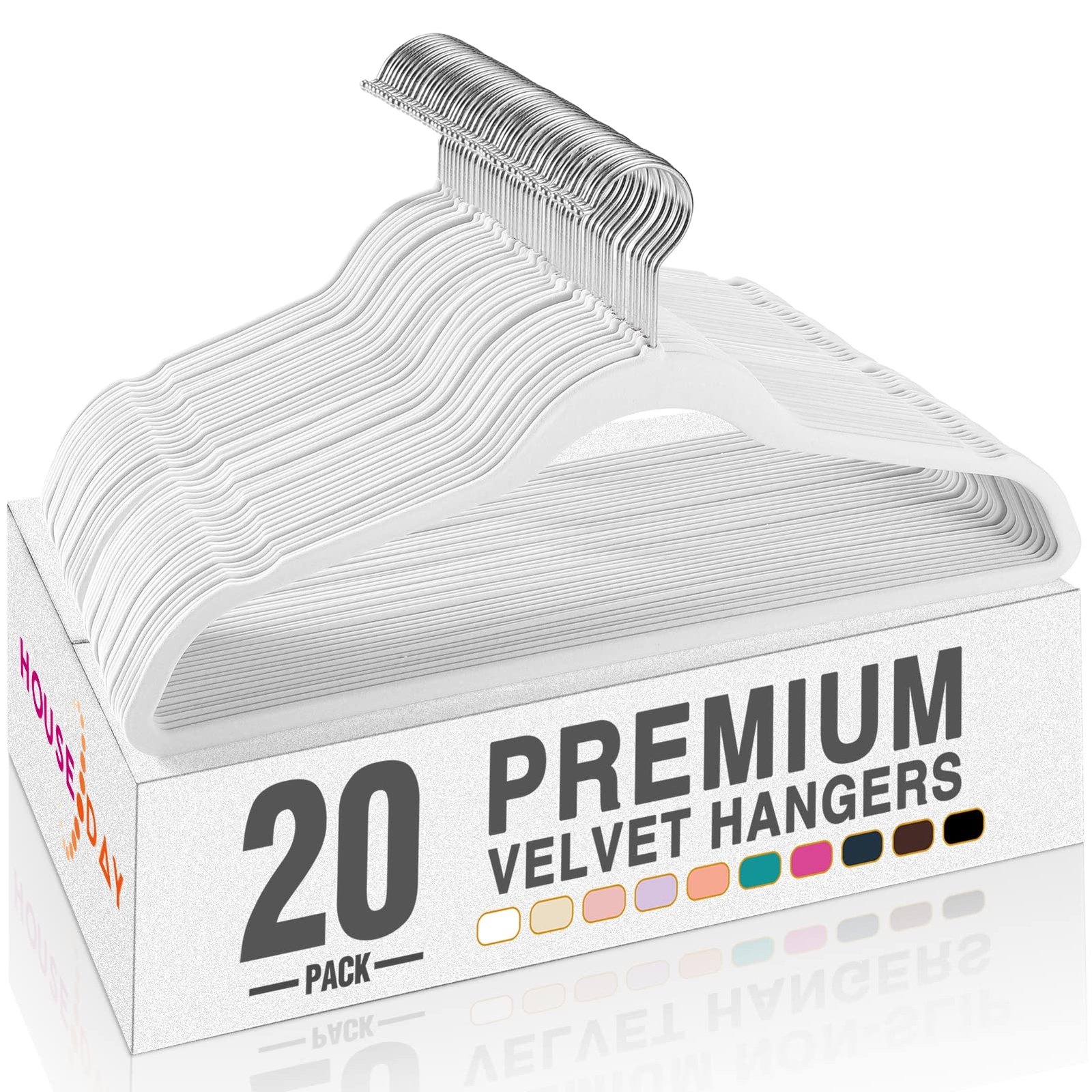 Premium Velvet Hangers, Non-Slip Thin Flocked Felt Hangers, Sturdy Clothes Ha...-image