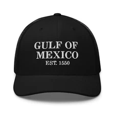 Gulf of Mexico est. 1550 hat, Gulf of mexico Trucker Cap, Embroidered summer hat
