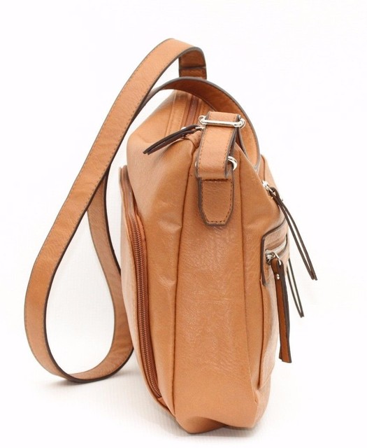 Bueno Brown Faux Leather Crossbody Satchel Shoulder Bag Purse eBay
