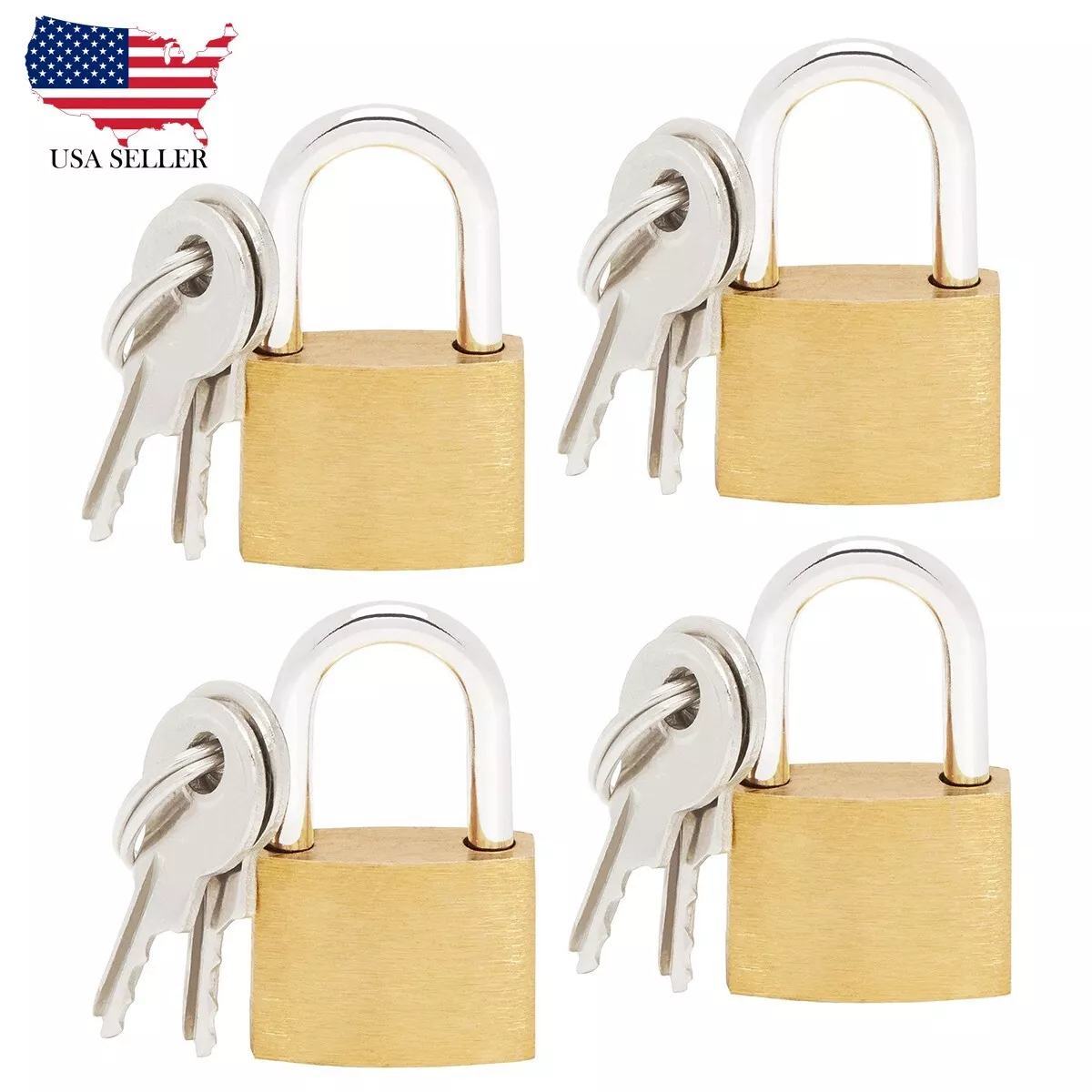 4 Pack Small Locks with Keys, Mini Padlock for Luggage, Backpack Locker  Padlock