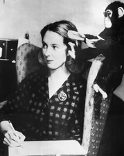 8" x 10" Photo Jane Goodall,with Stuffed Monkey