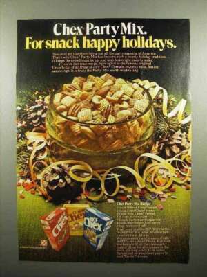 1977 Ralston Chex Cereal Ad - Chex Party Mix Recipe