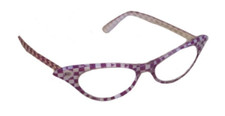 50's Plum Checkered Cat Eye Sunglasses