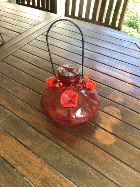Kitras Top Feeder Hummingbird Feeder Glass Ornament Red For Sale