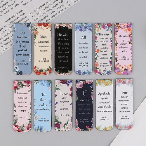 12pcs Aesthetic Motivational Bible Quotes Paper Bookmarks DIY Students Readers - Afbeelding 9 van 19