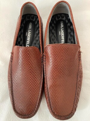 KARL LAGERFELD PARIS MEN LEATHER DRIVING LOAFER