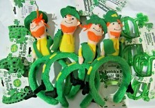 Lot of 9 Assorted St. Patrick's Day Lot of Party Supplies Glasses Headband etc.