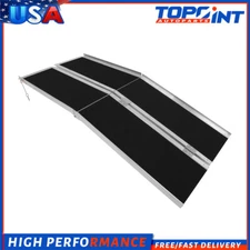 10ft Aluminum Multi-Folding Wheelchair Ramp Scooter Mobility Portable Ramp