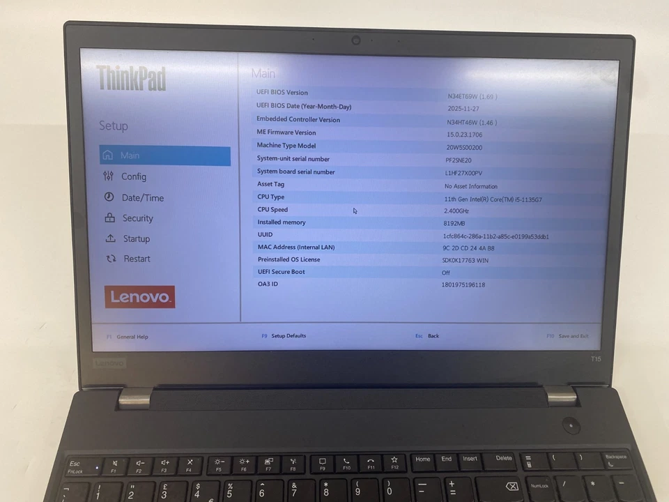 Lenovo ThinkPad T15 G2 · i5-1135G7 · 8GB · 128GB, photo 2 of 5
