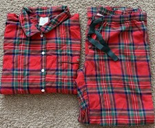 Vineyard Vines Pajama Pants Shirt Set Mens Red Plaid Cotton Lounge Sleepwear Med