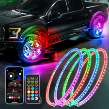 Wheel Ring Lights Double Row Dancing Chasing Color Wheel Rim Lights 15.5inch