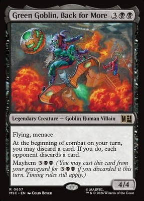 Green Goblin, Back for More Marvel Super Heroes Commander #657 Magic TCG