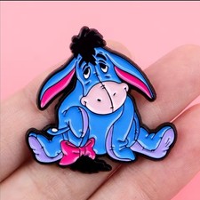 Sad Sitting Eeyore - Metal Enamel Pin Badge - Lonely Eeyore Depressed UK Seller