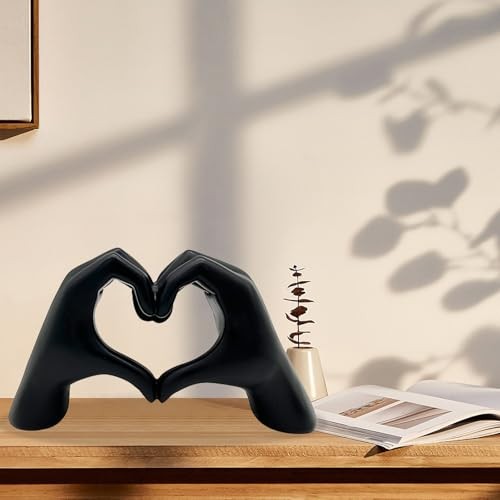 Heart Hands Sculpture Aesthetic Love Decor for Living Room Bedroom 1PC Black