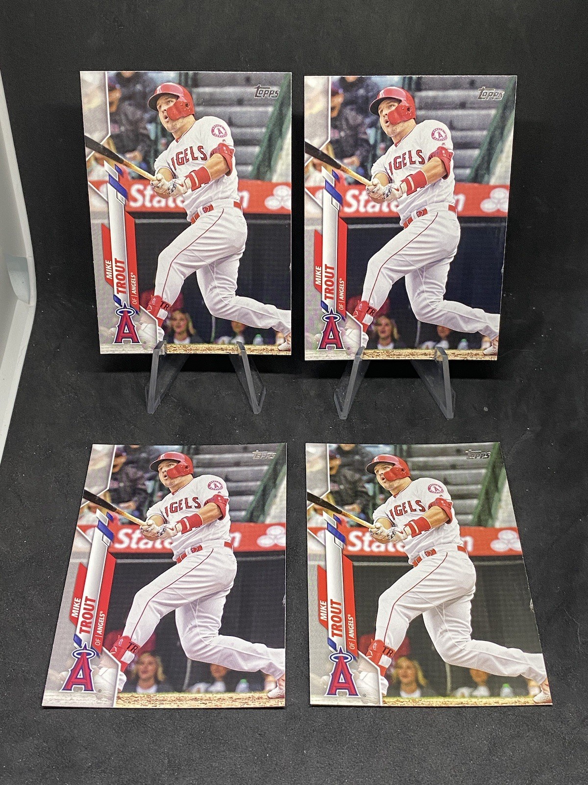 Mike Trout 4 Card Lot 2020 Topps #1 Angels Baseball