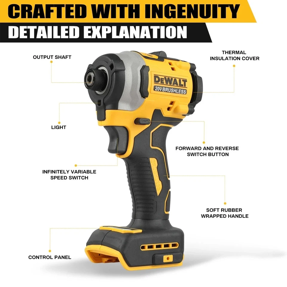 DeWalt DCF805 & DCD850 20V Max Lithium Brushless Combo Kit - Cordless Screwdrive - Image 3 of 4