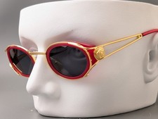 Rare GIANNI VERSACE Mod.S01 col 431 Sunglasses Gold Red Medusa 90's Vintage