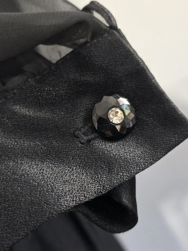 Vintage Gothic R&M Richards Karen Kwong Women’s Black Jacket Duster Dress Sz 12 - Image 4 of 4