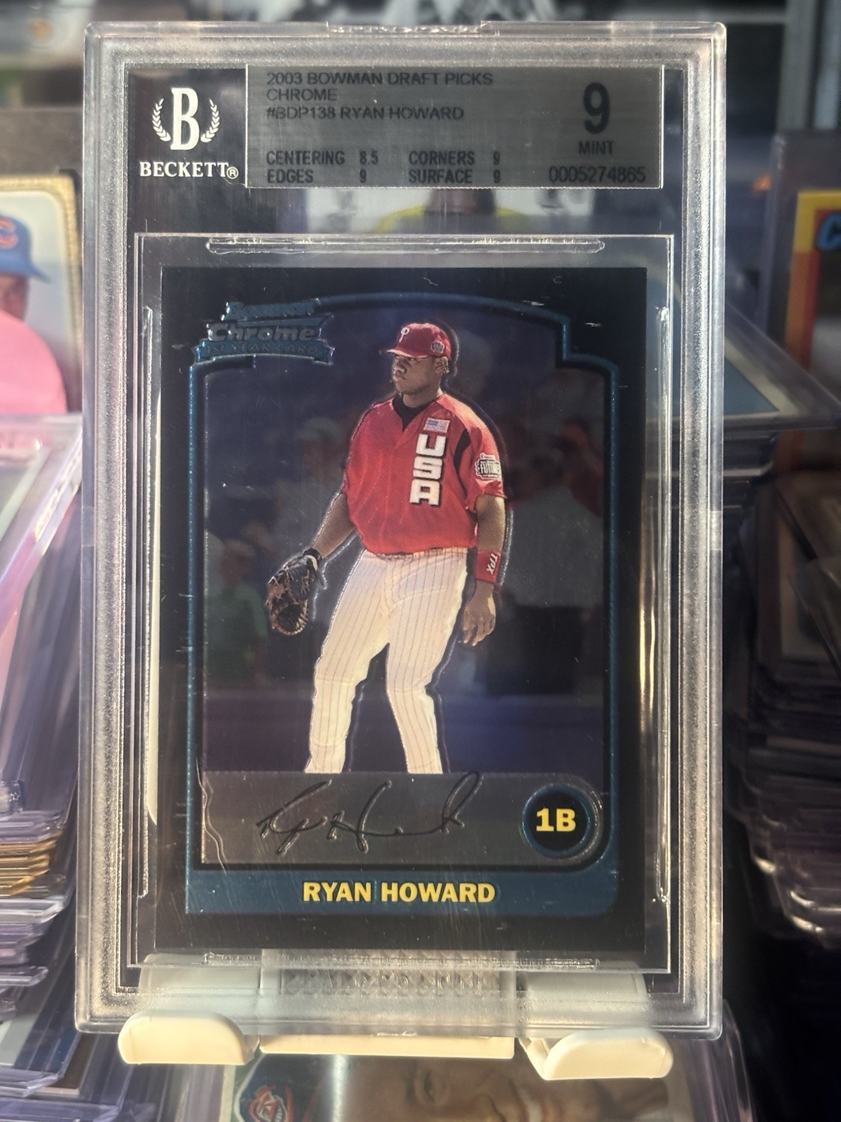 2003 BOWMAN CHROME RC DRAFT PICKS RYAN HOWARD BGS 9 Philadelphia Phillies