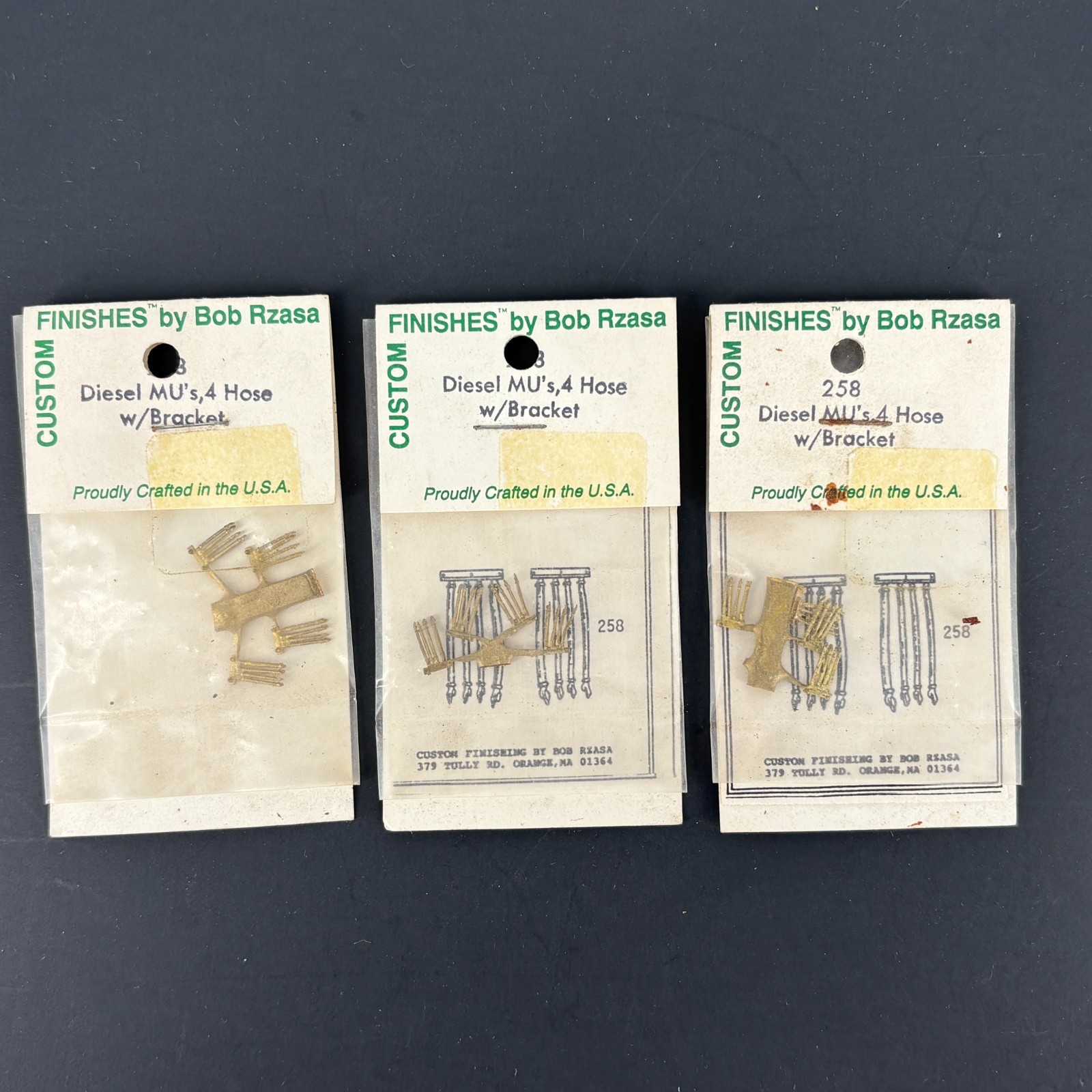 HO Custom Finishes by Bob Rzasa 258 Diesel MU Hose Brass Detail Parts NEW