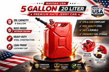 Wavian 5 Gallon 20L NATO Steel Jerry Can w/ Leakproof Spout Red