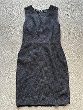 Elie Tahari Nordstrom Seath Dress Dark Grey Cotton Blend Sleeveless Size 8
