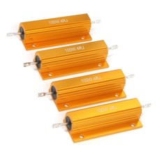T Tulead Yellow Wirewound Resistors 100W Mouted Resistor 4 Ohm Pack of 4