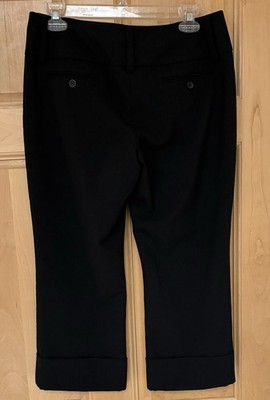 Express Editor Studio Black Crop Career Pants 8.5'' Rise 22'' Inseam Women Size 6