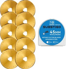 45mm Titanium Rotary Cutter Blades - 10 Pack, Sharp  Durable for Quilting