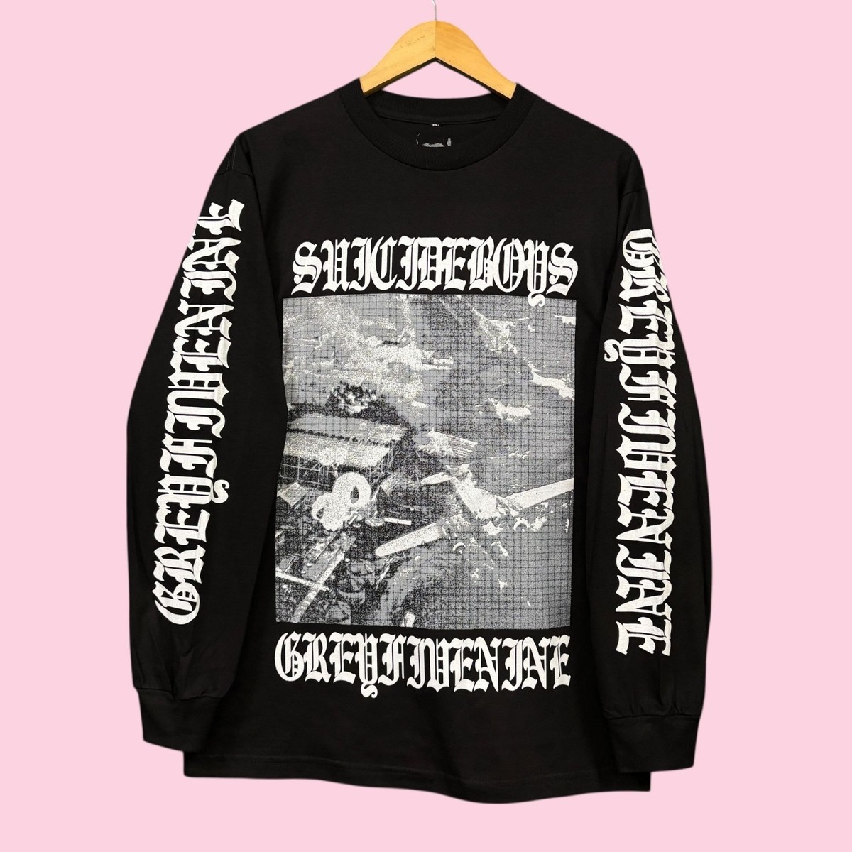 ハート・オブ・ジャステイス希少 G59 Records x The Suicideboys Grey Five Nine Plane Hip-Hop LS Tee