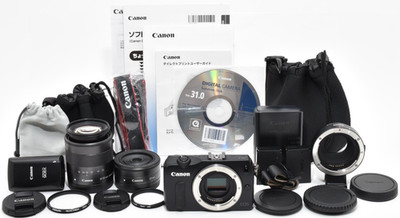 Canon EOS M EF-M 18-55mm 22mm F2 2 Lens Kit Adapter [Near Mint] Japan