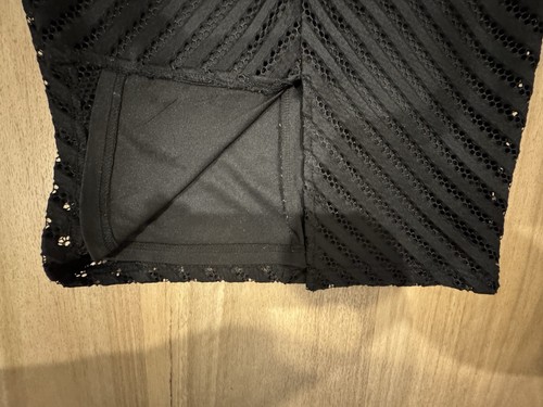 ALLY Black pencil skirt with a touch of glamour #glamourpencilskirt Size 6: - Picture 9 of 9